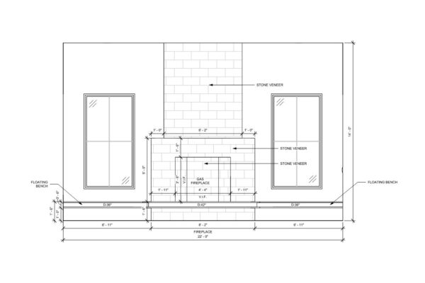 KENWOOD INTERIOR ELEVATION - FIREPLACE